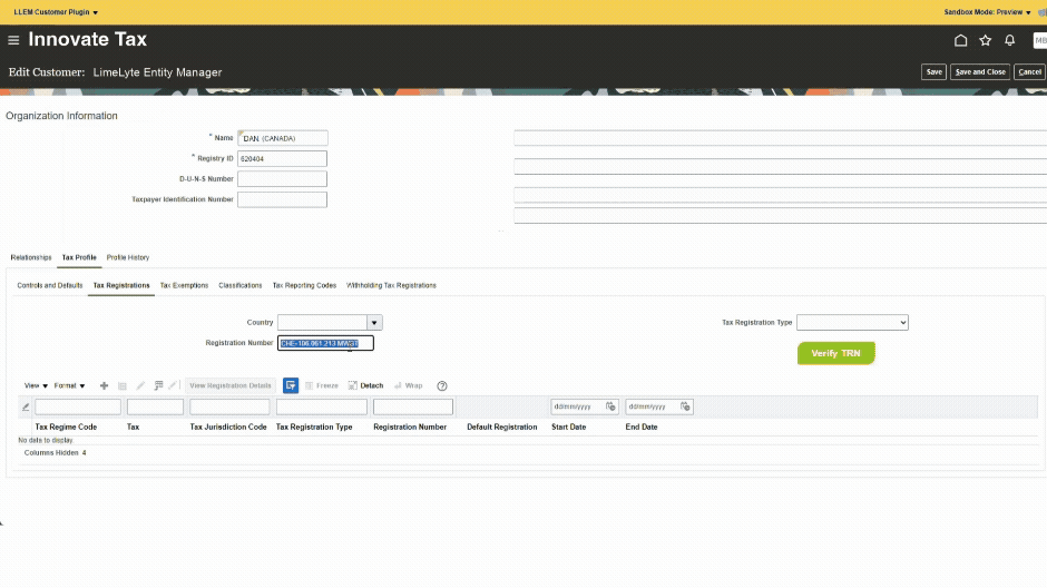 Entering VAT Details into ERP Plugin